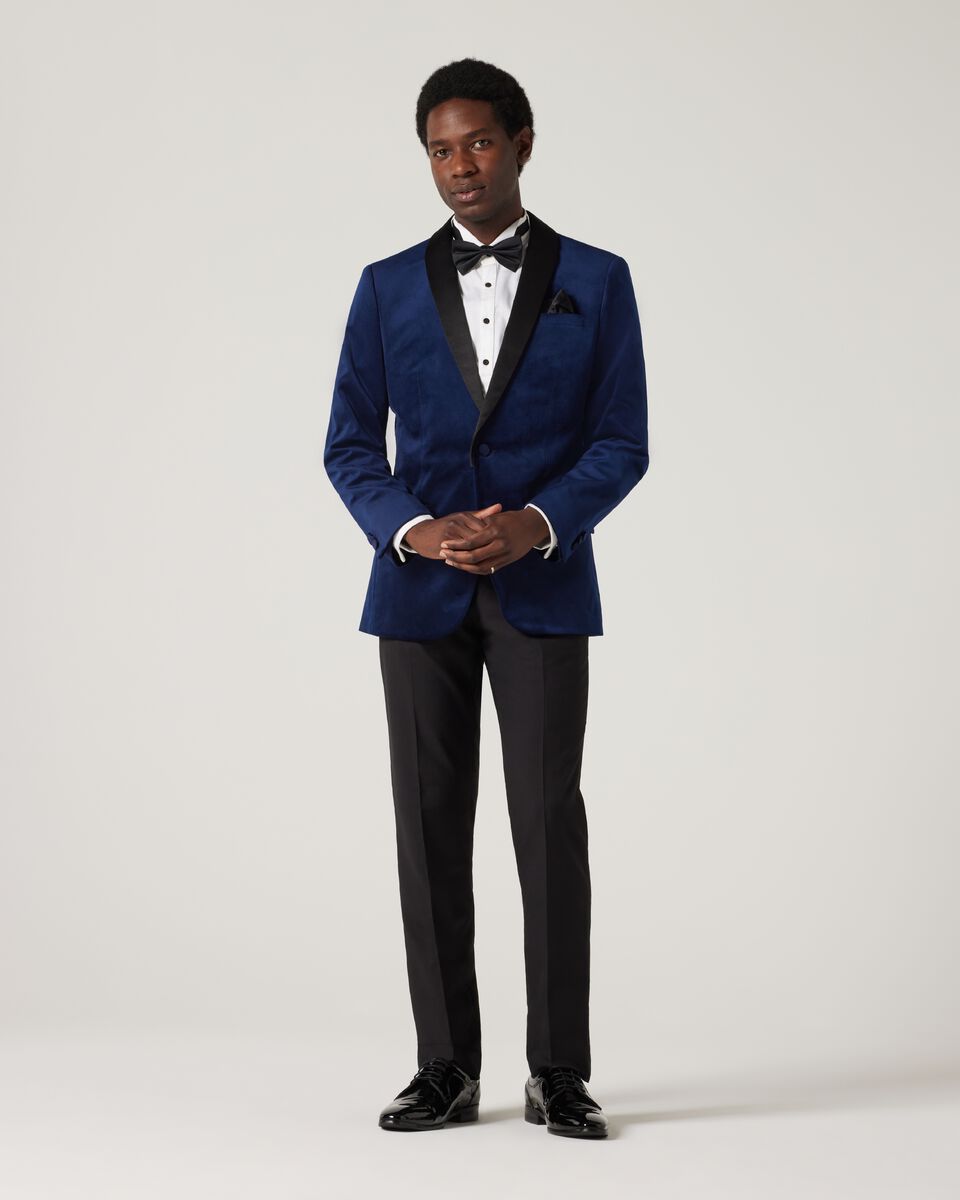 Slim Fit Tuxedo Pant, Black Chintz, hi-res